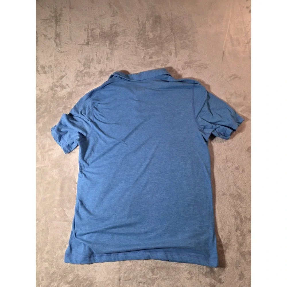 The North Face FlashDry Polo Shirt Men Large Blue Performance Pocket Golf Outdoo